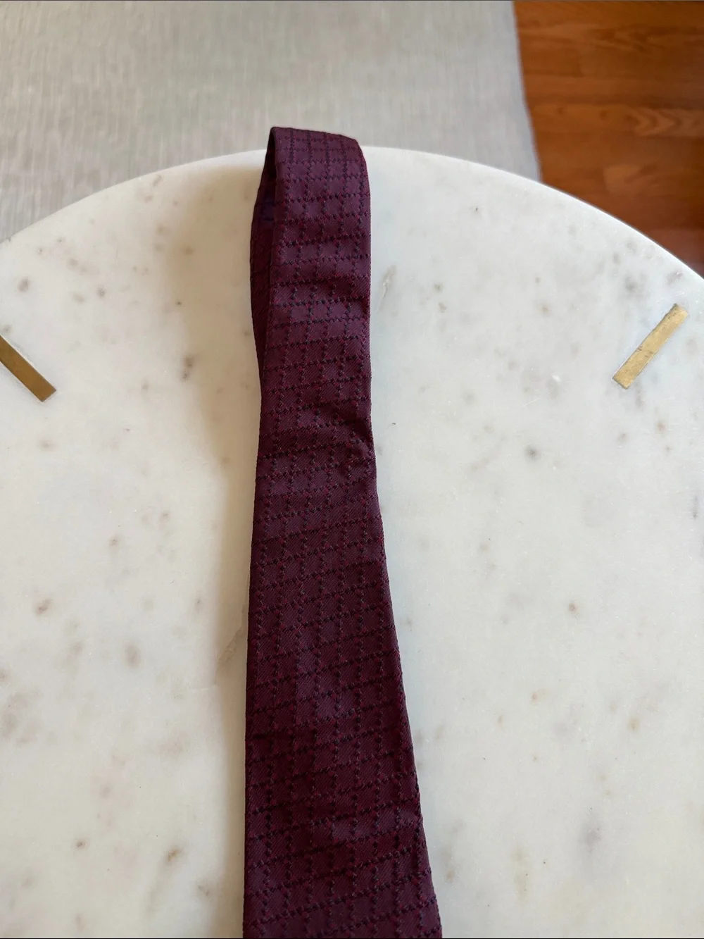 Zegna Burgundy Textured Silk Necktie